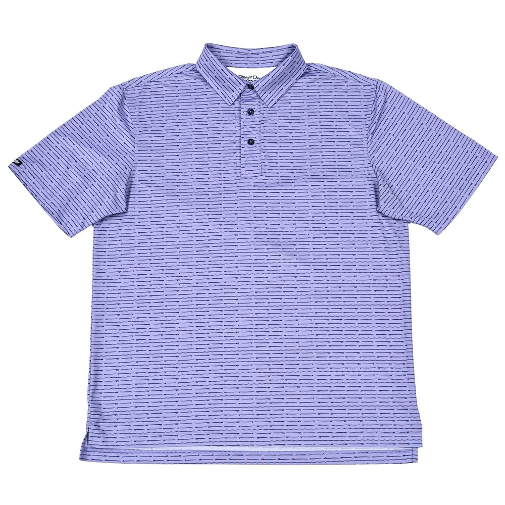 Straight Down Polo Shirt Mens Large Geometric Surfboard Performance Golf Stretch